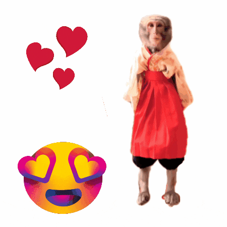 Heart Monkey GIF
