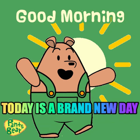 Good Morning Cartoon Bear GIF