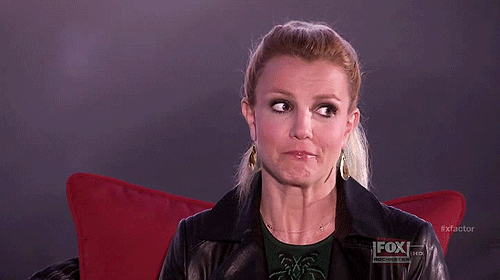 scared britney spears blonde x factor nervous GIF