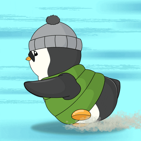 On My Way Running GIF by Pudgy Penguins