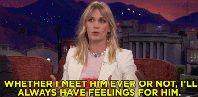 january jones ill always have feelings for him GIF by Team Coco