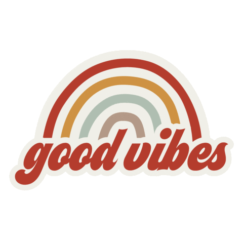 Good Vibes Rainbow Sticker by poppyandpout