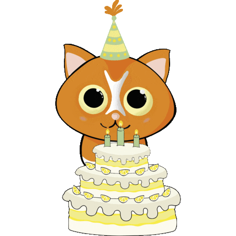 Happy Birthday Cat Sticker by Publilemon
