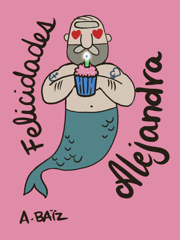 Happy Birthday Mermaid GIF by Alejandra Baiz