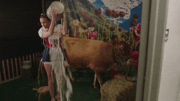 Girl Pouring Milk On Herself Girl Pouring Milk On Herself