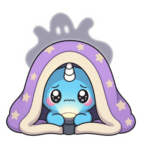Scared Sticker Sticker by Naru Naru