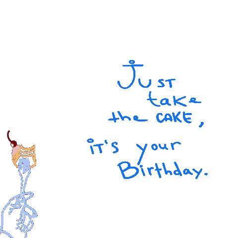 Happy Birthday Cake Sticker