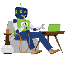 Wink Robot Sticker by MonetizeAd