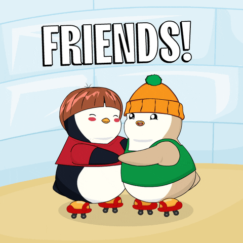 Best Friends Hug GIF by Pudgy Penguins