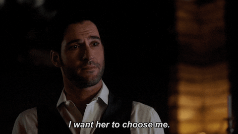 Image result for lucifer i want her to choose me gif