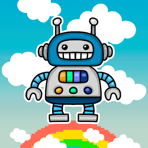 rainbow robot GIF by Garbi KW