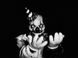 scary black and white GIF