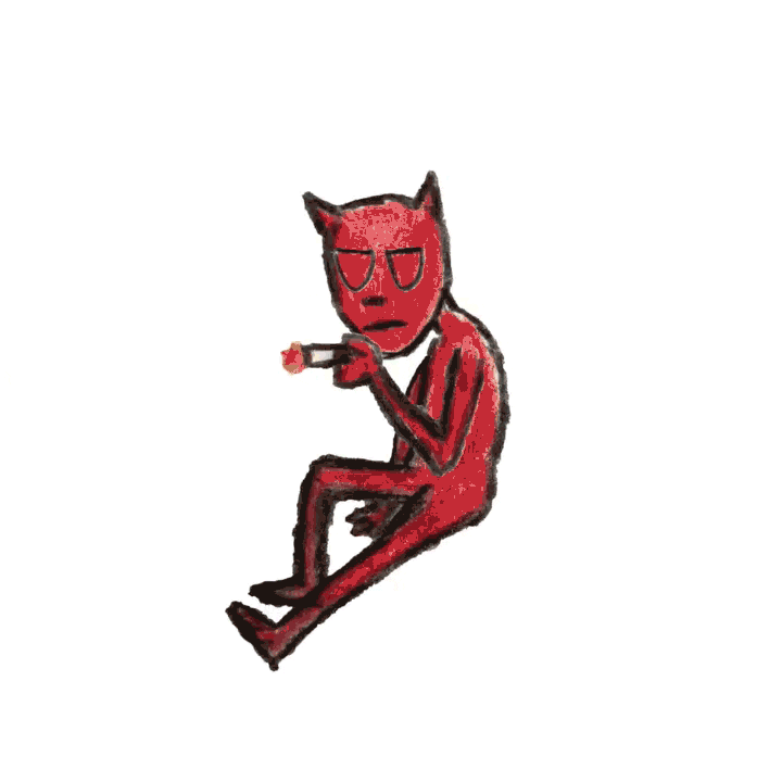 devil smoking GIF