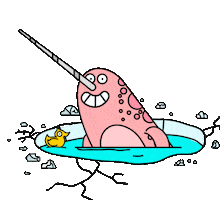 Narwhal Rubberduck Sticker by Earth Cubs