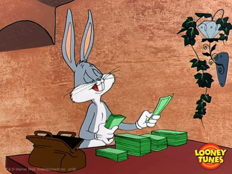 Bugs Bunny zählt sein Geld
