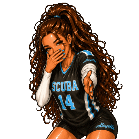 Scuba Girls Volleyball Sticker by volleyelle