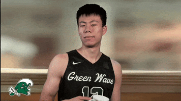 sipping mens basketball GIF by GreenWave