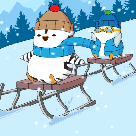 Sledding Snow Day GIF by Pudgy Penguins