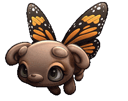 Teddy Bear Butterfly Sticker