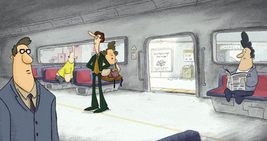 Farting Public Transit GIF by Jesters Animation