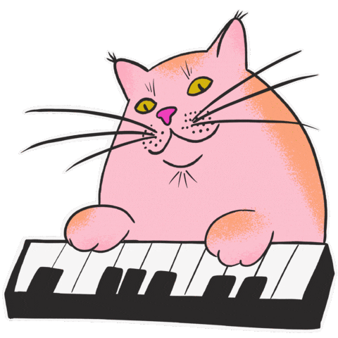 Piano Cat Sticker By Halfsquare Designs For Ios & Android | Giphy