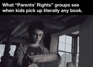 What 'parents' rights' groups see when kids pick up literally any book motion meme