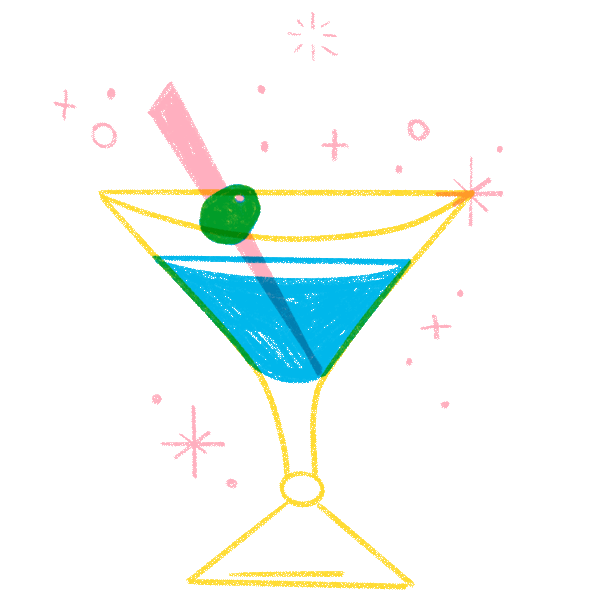Happy Hour Cocktails Sticker by London Dewey for iOS & Android GIPHY