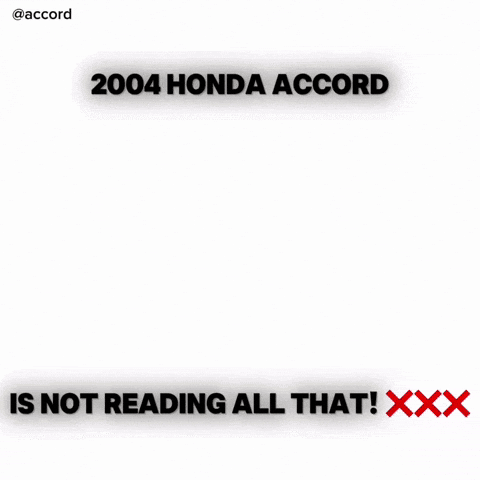 Not Reading That Honda GIF
