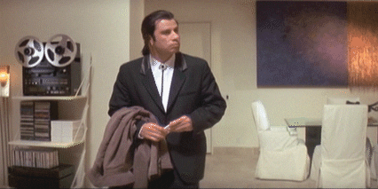Image result for gif looking for someone pulp fiction