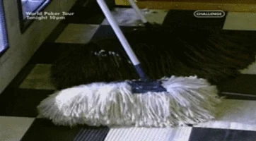 dog hiding hide camouflage mop GIF