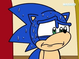 Nervous Sonic The Hedgehog GIF by Mashed