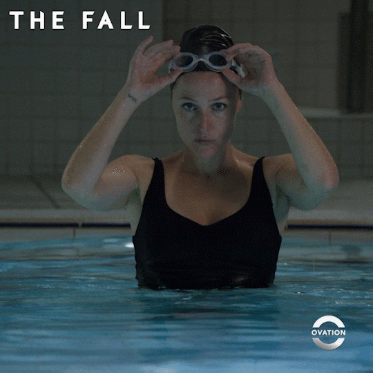 Gillian Anderson Swimming GIF by Ovation TV