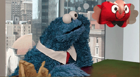 cookie monster bouncing boobs GIF