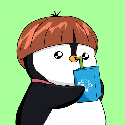 Sipping Drink Water GIF by Pudgy Penguins