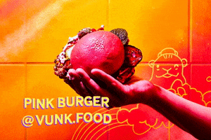 vunkfood pink burger foodporn plantbased GIF