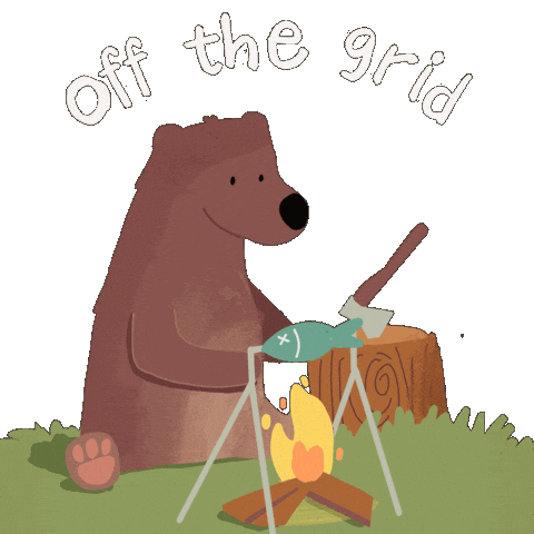 Camping Out Of Office Sticker by stopmotreats