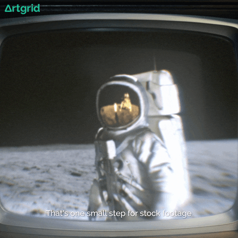 Artlist moon astronaut danger moon landing GIF
