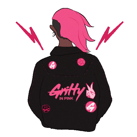Illustration Rock Sticker by Gritty in Pink