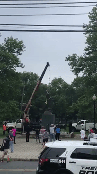 Christopher Columbus Statue Removed From Trenton Park