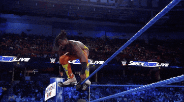kofi kingston falling GIF by WWE