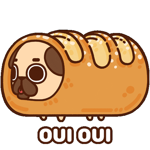 Hungry France Sticker by Puglie Pug