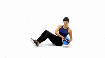 Russian Twists With Medicine Ball GIF