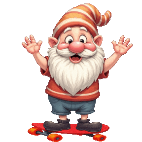 Skateboarding Cute Gnome Sticker