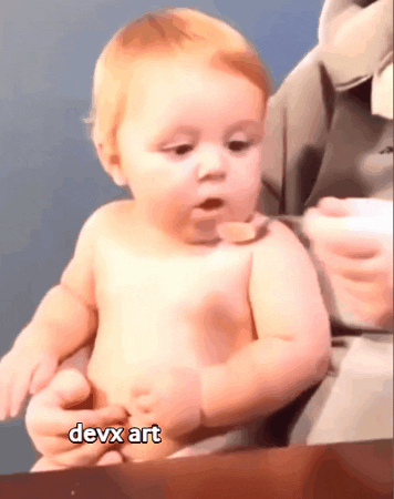 Baby Food Eating GIF by DevX Art