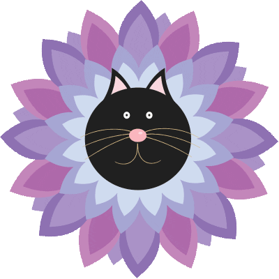 Cat Flowers Sticker by LisetteArt