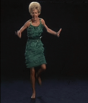 Pohyblivý obrázek se ženou tancující charleston. 