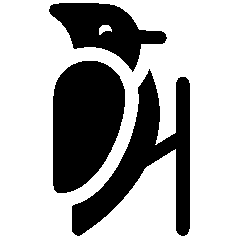 Black Bird Hello Sticker by Vogele3000