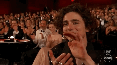 Timothee Chalamet Applause GIF by The Academy Awards - Find & Share on GIPHY