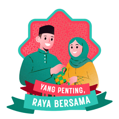 Family First Raya Sticker by Health Promotion Centre Brunei