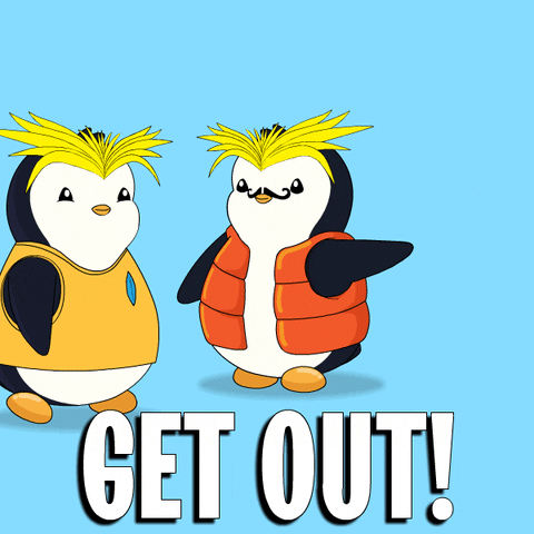Go Away Goodbye GIF by Pudgy Penguins